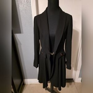 Trende Black Flowy Lightweight Coat Size L